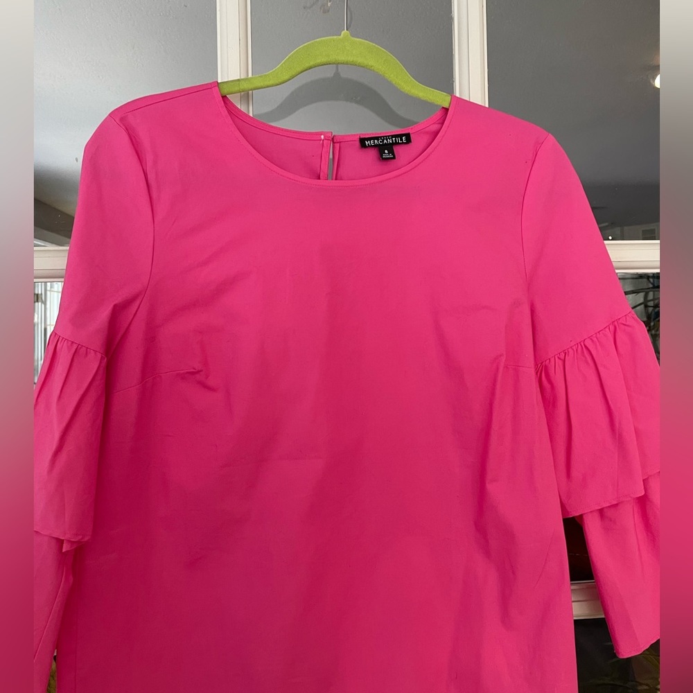 Crisp clean like new J Crew tunic top - bright pink size 8
